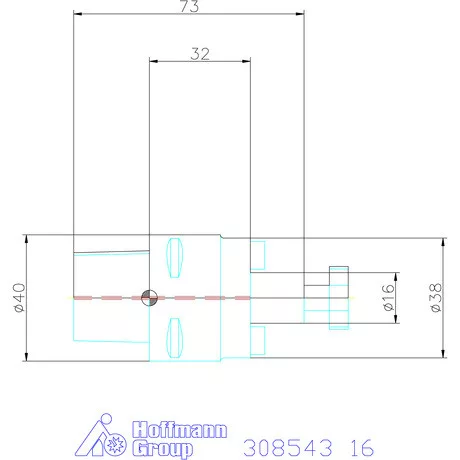 Garant Marófej befogó hűtőcsatorna furattal 16 mm