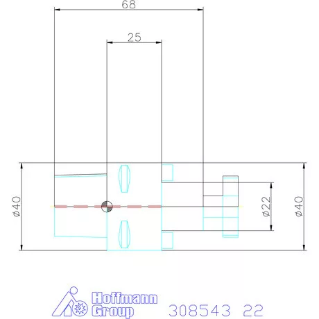 Garant Marófej befogó hűtőcsatorna furattal 22 mm