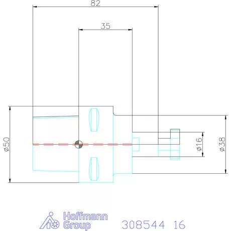 Garant Marófej befogó hűtőcsatorna furattal 16 mm