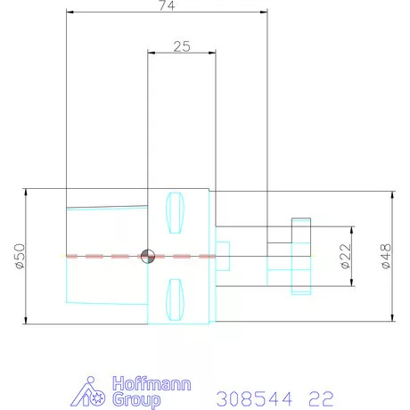 Garant Marófej befogó hűtőcsatorna furattal 22 mm