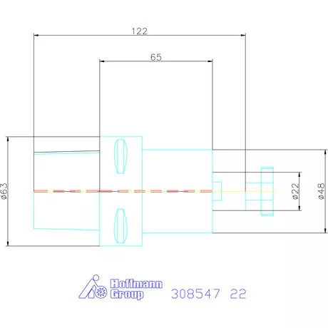 Garant Marófej befogó hűtőcsatorna furattal 22 mm