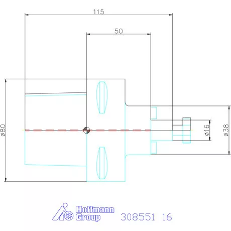 Garant Marófej befogó hűtőcsatorna furattal 16 mm
