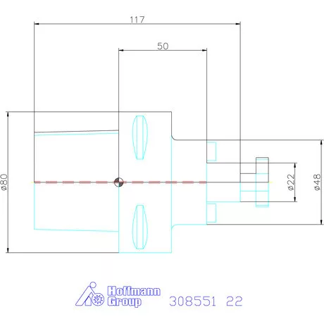 Garant Marófej befogó hűtőcsatorna furattal 22 mm