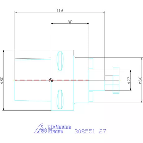 Garant Marófej befogó hűtőcsatorna furattal 27 mm