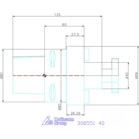 Garant Marófej befogó hűtőcsatorna furattal 40 mm