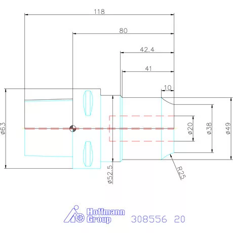 Hidroplasztikus szerszámtartó HT rövid 20 mm