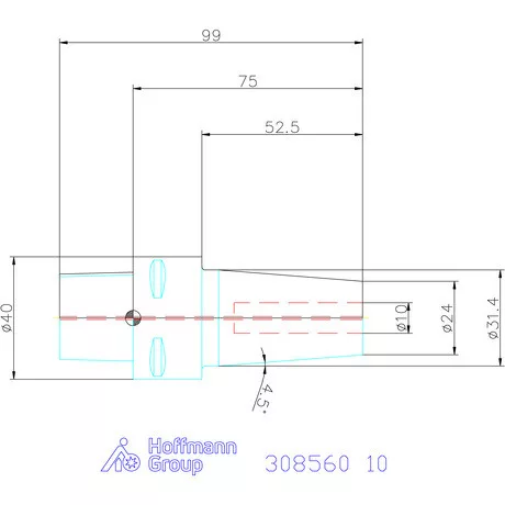 Garant Zsugorbefogó hűtőcsatorna furattal 10 mm