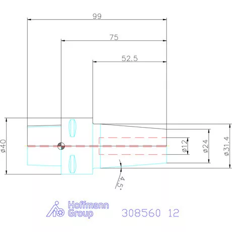 Garant Zsugorbefogó hűtőcsatorna furattal 12 mm