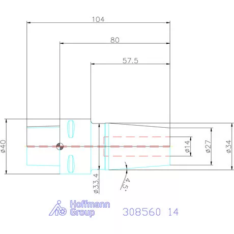 Garant Zsugorbefogó hűtőcsatorna furattal 14 mm