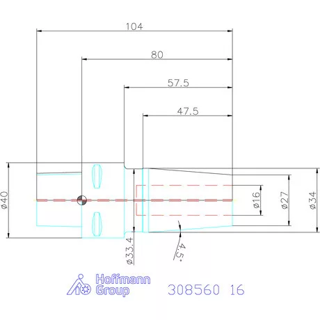 Garant Zsugorbefogó hűtőcsatorna furattal 16 mm