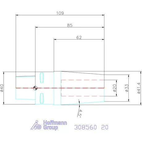 Garant Zsugorbefogó hűtőcsatorna furattal 20 mm