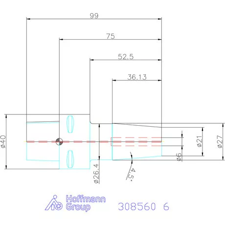 Garant Zsugorbefogó hűtőcsatorna furattal 6 mm