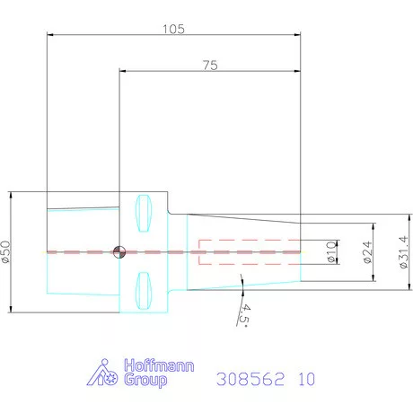 Garant Zsugorbefogó hűtőcsatorna furattal 10 mm