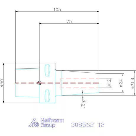 Garant Zsugorbefogó hűtőcsatorna furattal 12 mm
