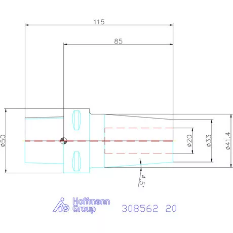 Garant Zsugorbefogó hűtőcsatorna furattal 20 mm