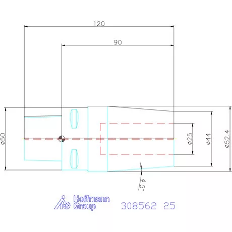 Garant Zsugorbefogó hűtőcsatorna furattal 25 mm
