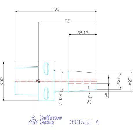 Garant Zsugorbefogó hűtőcsatorna furattal 6 mm
