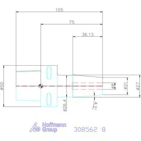 Garant Zsugorbefogó hűtőcsatorna furattal 8 mm