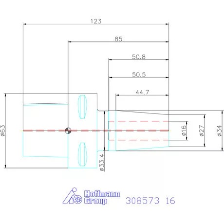 Garant Zsugorbefogó hűtőcsatorna furattal 16 mm
