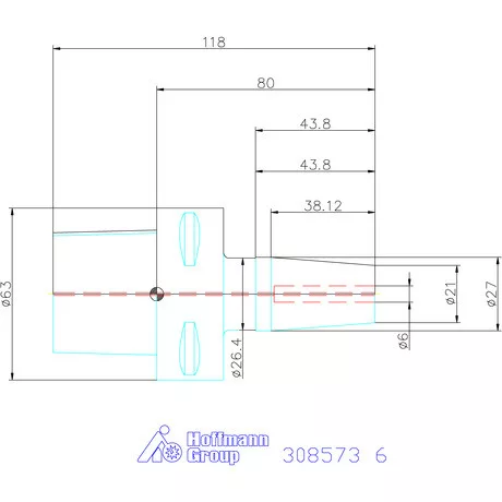 Garant Zsugorbefogó hűtőcsatorna furattal 6 mm