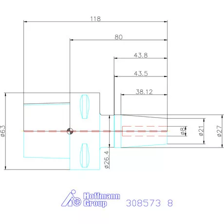 Garant Zsugorbefogó hűtőcsatorna furattal 8 mm