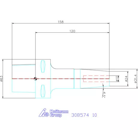 Garant Zsugorbefogó hűtőcsatorna furattal 10 mm