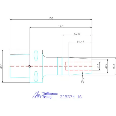 Garant Zsugorbefogó hűtőcsatorna furattal 16 mm