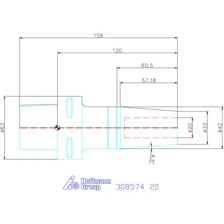 Garant Zsugorbefogó hűtőcsatorna furattal 20 mm