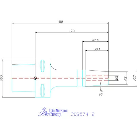 Garant Zsugorbefogó hűtőcsatorna furattal 8 mm