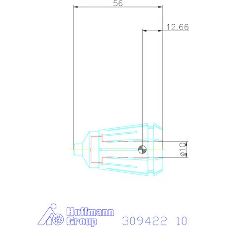 Regofix ER 32 szorítópatron secuRgrip kihúzás elleni védelem 10 mm