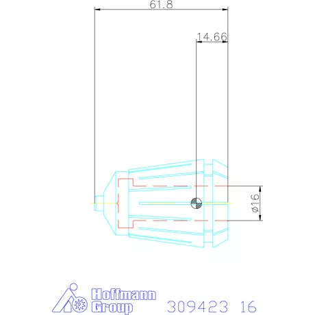 Regofix ER 40 szorítópatron secuRgrip kihúzás elleni védelem 16 mm