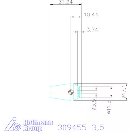 Holex ER szorítópatron menetfúrókhoz 3,5 mm