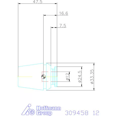 Holex ER szorítópatron menetfúrókhoz 12 mm