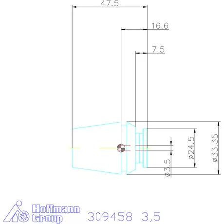 Holex ER szorítópatron menetfúrókhoz 3,5 mm