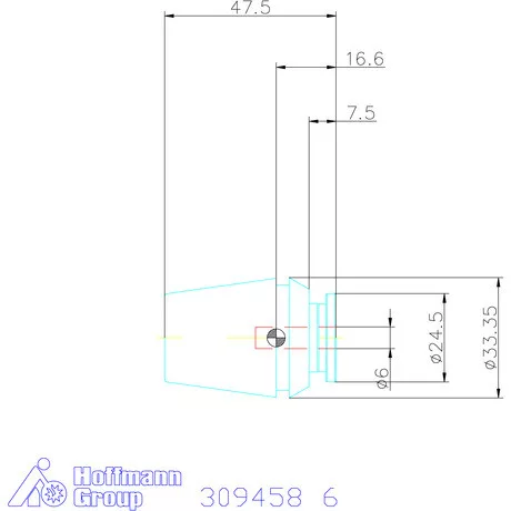 Holex ER szorítópatron menetfúrókhoz 6 mm