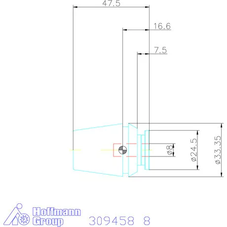 Holex ER szorítópatron menetfúrókhoz 8 mm