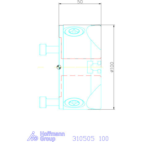 Röhm Hárompofás esztergatokmány acél hengeres központosító befogóval 100 mm