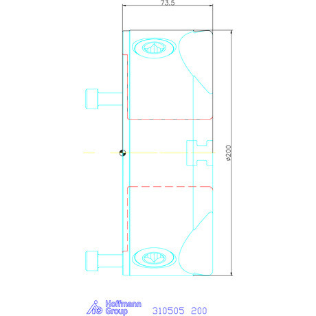 Röhm Hárompofás esztergatokmány acél hengeres központosító befogóval 200 mm