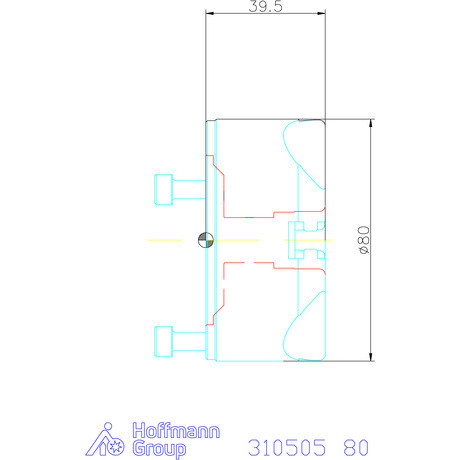 Röhm Hárompofás esztergatokmány acél hengeres központosító befogóval 80 mm