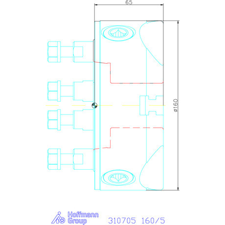 Röhm Hárompofás esztergatokmány,acél rövidkúpos felfogással 160/5 mm