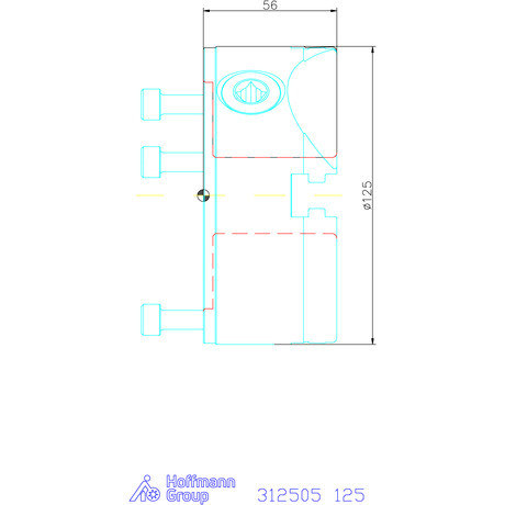 Röhm Négypofás esztergatokmány acél hengeres központosító befogóval 125 mm