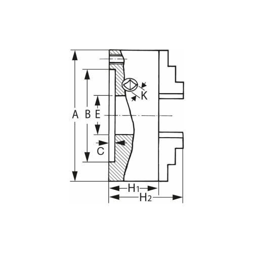 Röhm Négypofás esztergatokmány acél hengeres központosító befogóval 160 mm