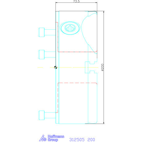 Röhm Négypofás esztergatokmány acél hengeres központosító befogóval 200 mm