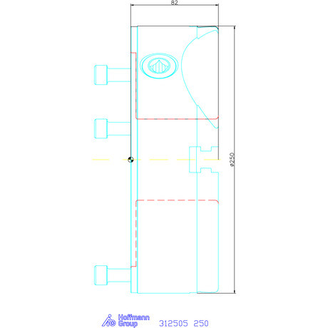 Röhm Négypofás esztergatokmány acél hengeres központosító befogóval 250 mm