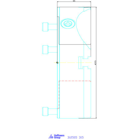 Röhm Négypofás esztergatokmány acél hengeres központosító befogóval 315 mm