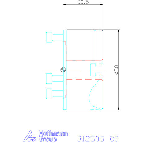 Röhm Négypofás esztergatokmány acél hengeres központosító befogóval 80 mm