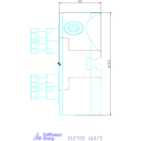 Röhm Négypofás esztergatokmány, acél rövidkúpos felfogással 160/5 mm