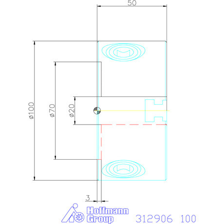 Holex Hárompofás esztergatokmány öntvény hengeres központosító befogóval 100 mm