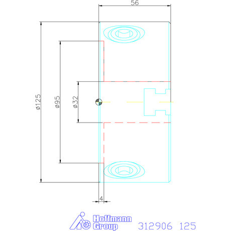 Holex Hárompofás esztergatokmány öntvény hengeres központosító befogóval 125 mm