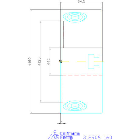Holex Hárompofás esztergatokmány öntvény hengeres központosító befogóval 160 mm